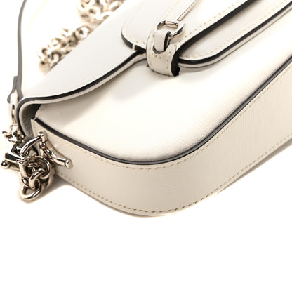Gucci Demetra Mini Horsebit 1955 Asymmetric Shoulder Bag Great White 9 of 10