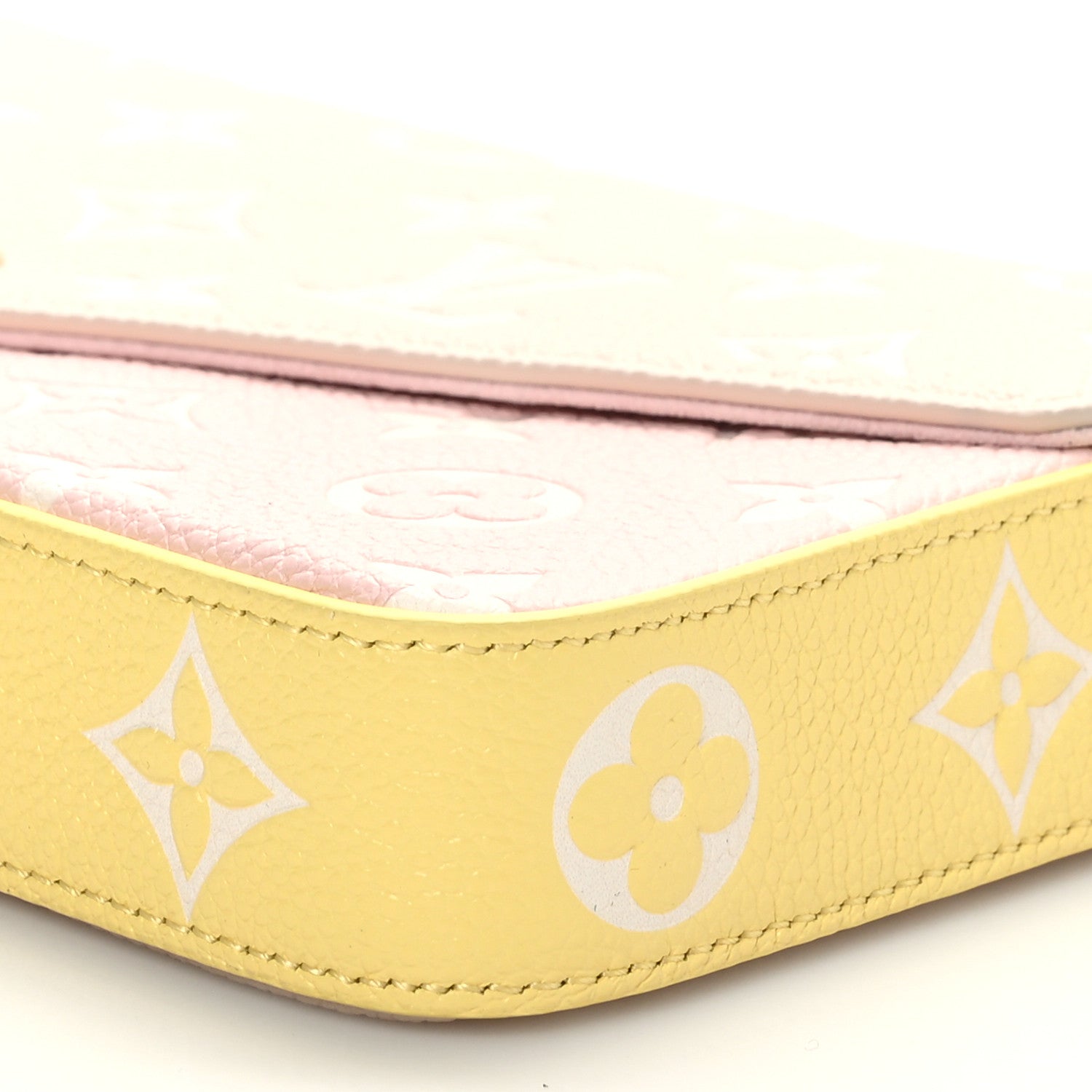 Louis Vuitton Empreinte Spring in the City Felicie Pochette Chain Wallet Pink Beige Yellow 9 of 9