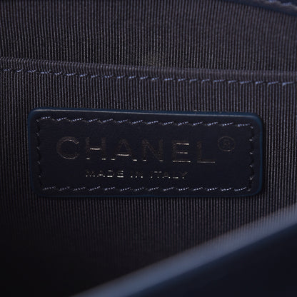 Chanel Goatskin Quilted Small CC Box Flap Navy 6 of 13