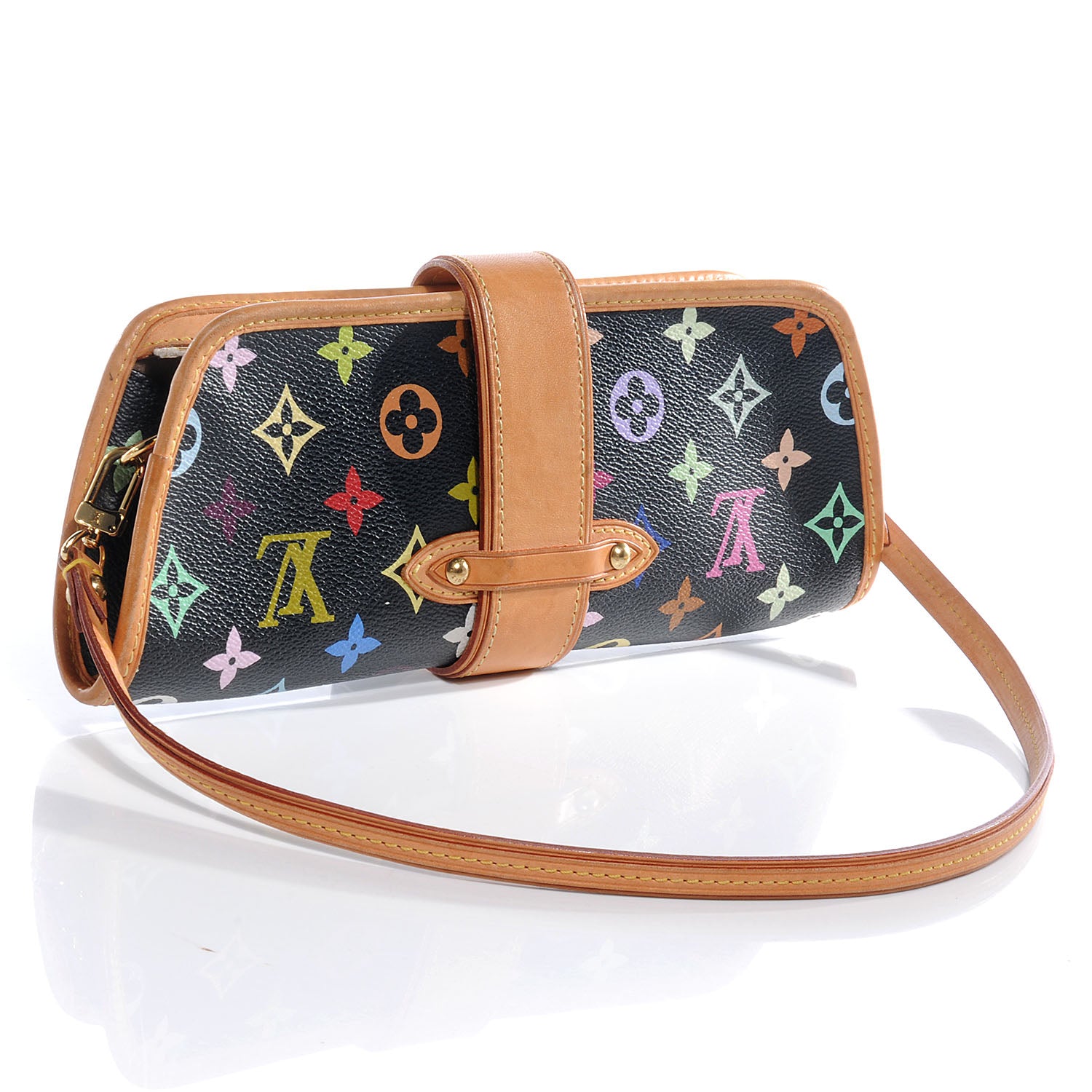 Louis Vuitton Monogram Multicolor Shirley Black 3 of 9
