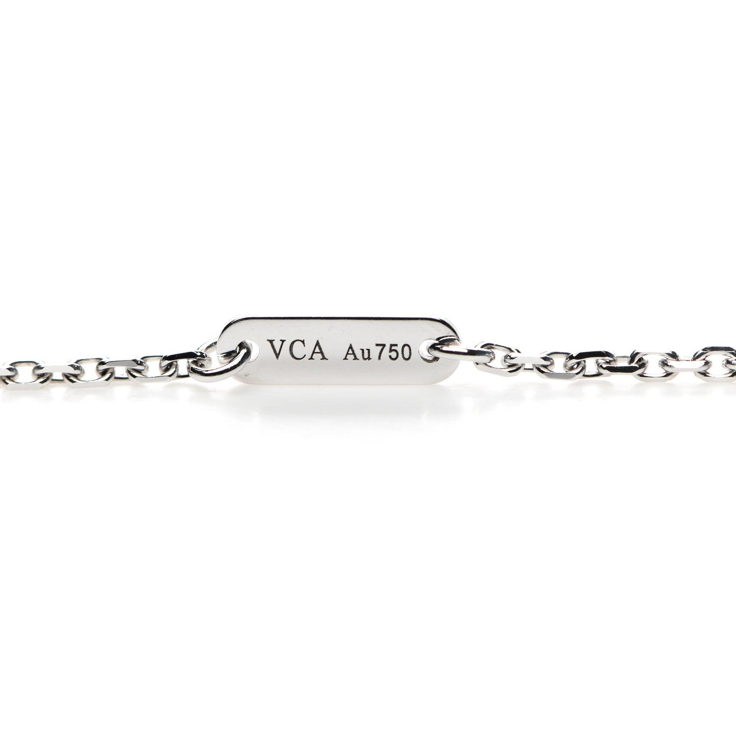 18K White Gold Diamond Sweet Alhambra Pendant Necklace