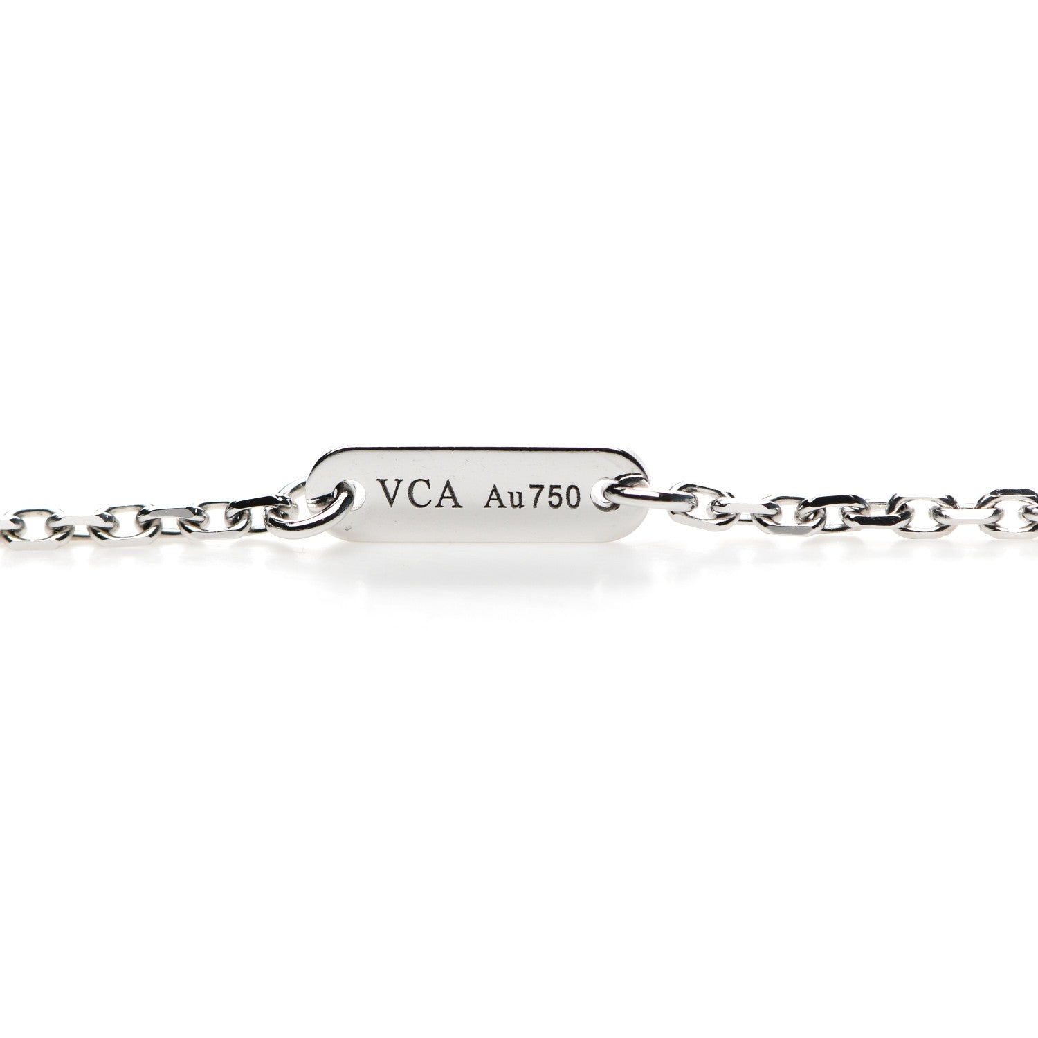 Van Cleef & Arpels 18K White Gold Diamond Sweet Alhambra Pendant Necklace 4 of 6