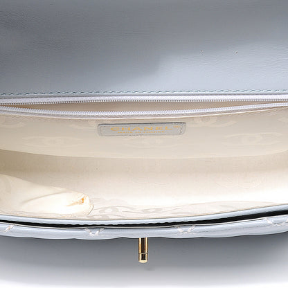 Chanel Leather Quilted Surpique Flap Light Blue 8 of 8