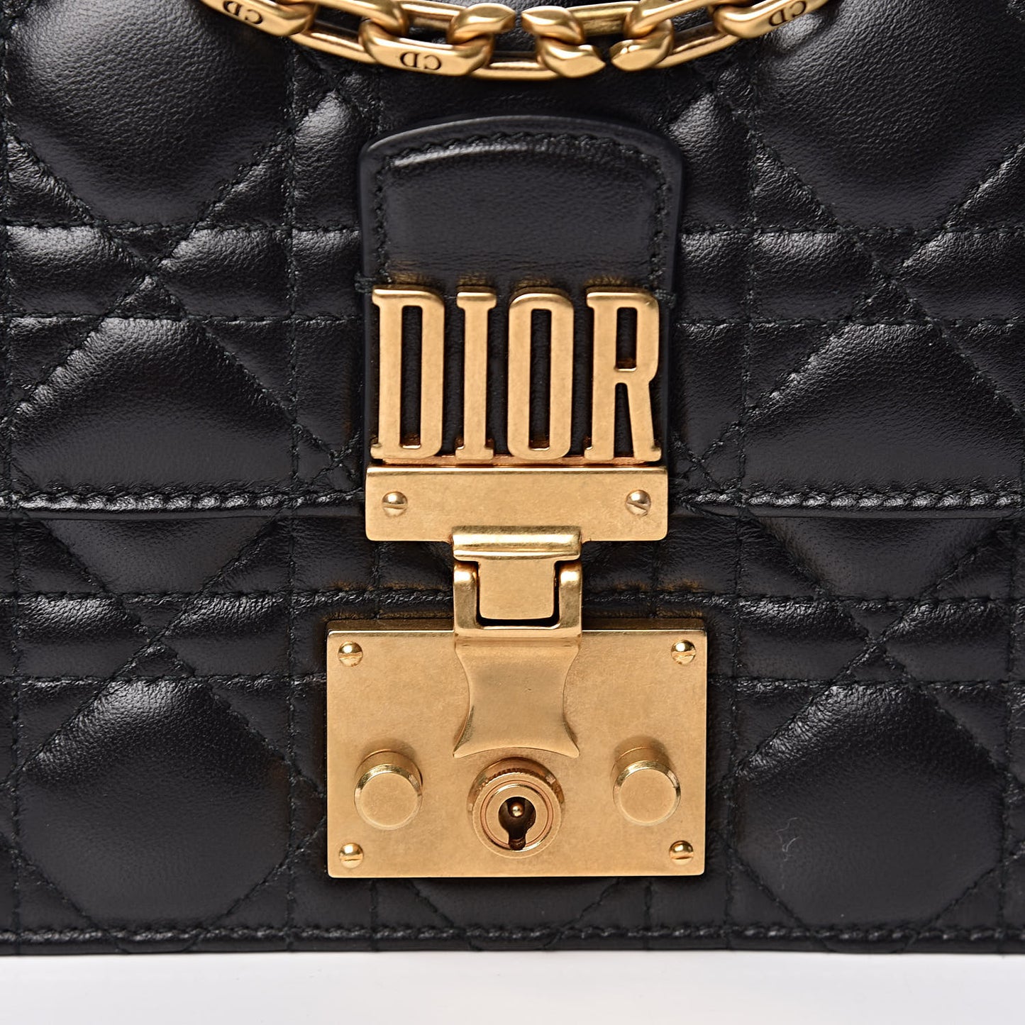 Lambskin Cannage Small Dioraddict Flap Bag Black