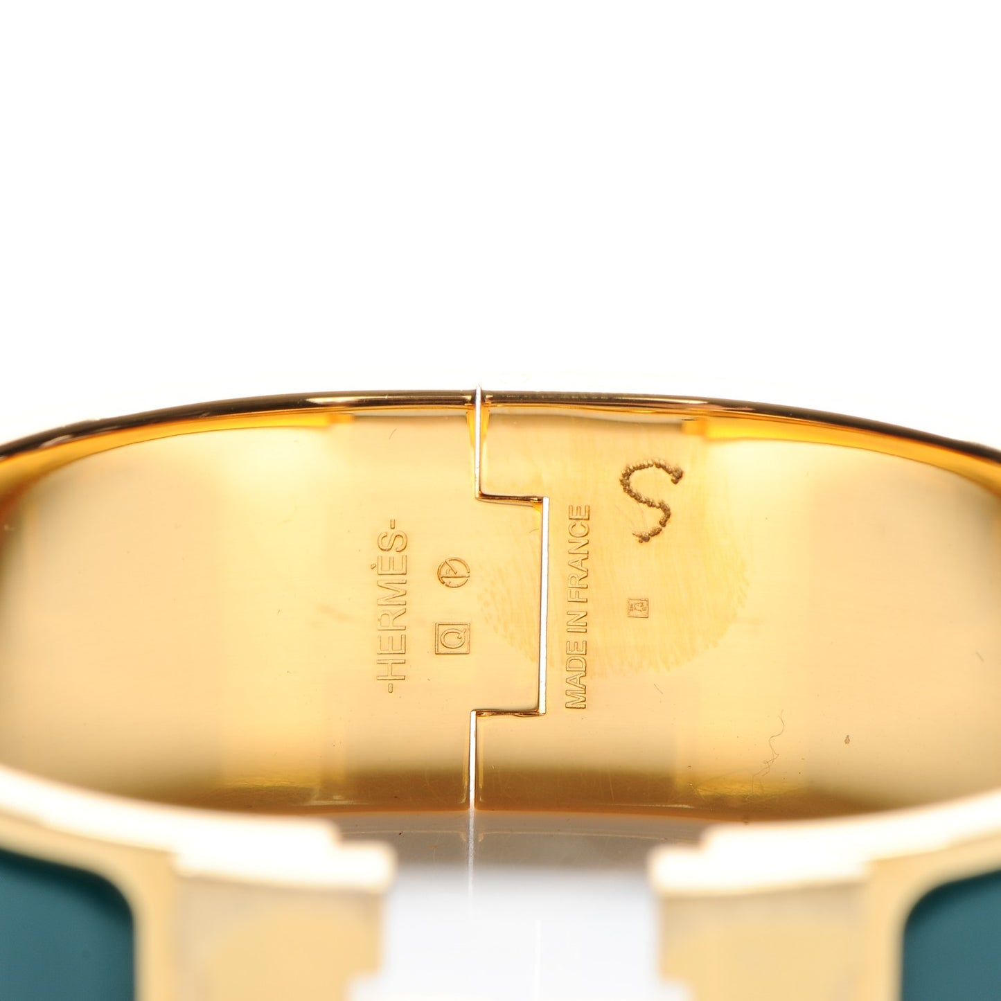Enamel Clic Clac H Wide Bracelet PM Malachite