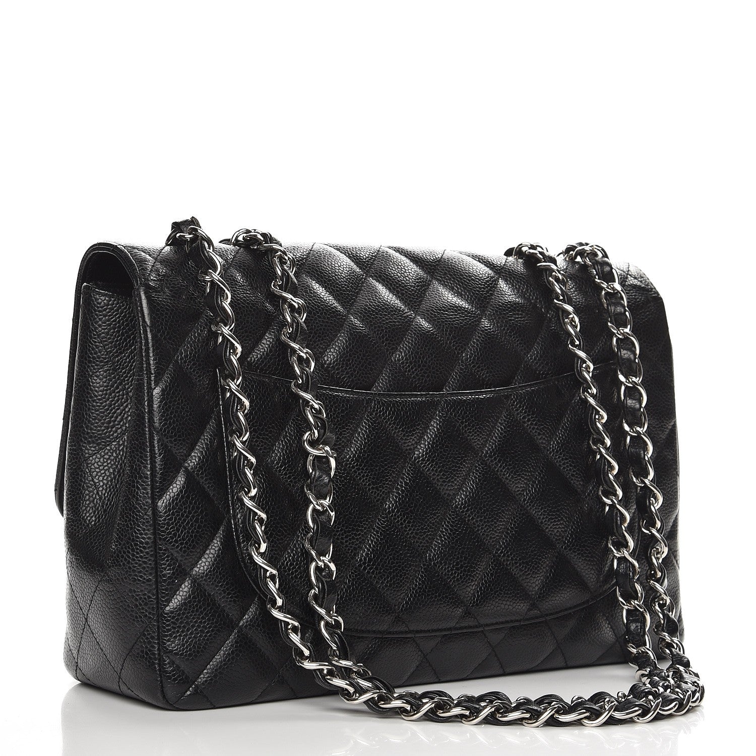 Chanel Caviar Quilted Jumbo Single Flap Black 4 of 13