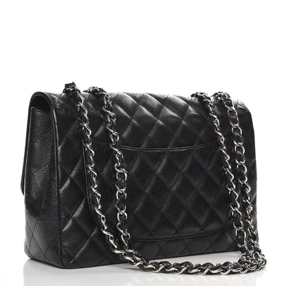 Chanel Caviar Quilted Jumbo Single Flap Black 4 of 13