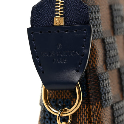 Louis Vuitton Damier Paillettes Mini Pochette Accessories Blue 9 of 9