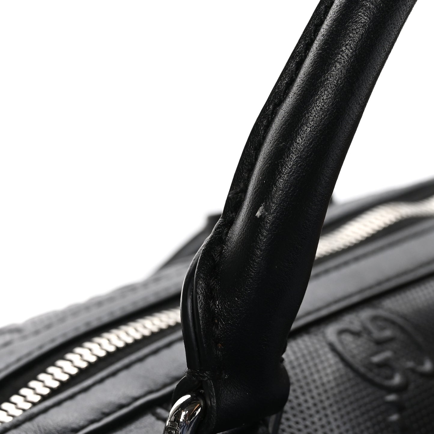 Calfskin GG Tennis Embossed Duffle Bag Black