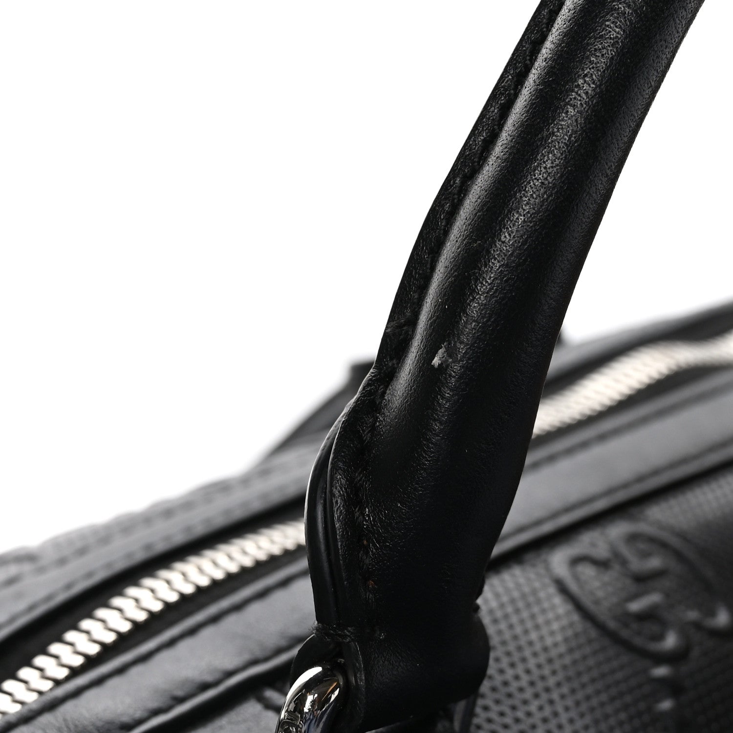 Gucci Calfskin GG Tennis Embossed Duffle Bag Black 14 of 14