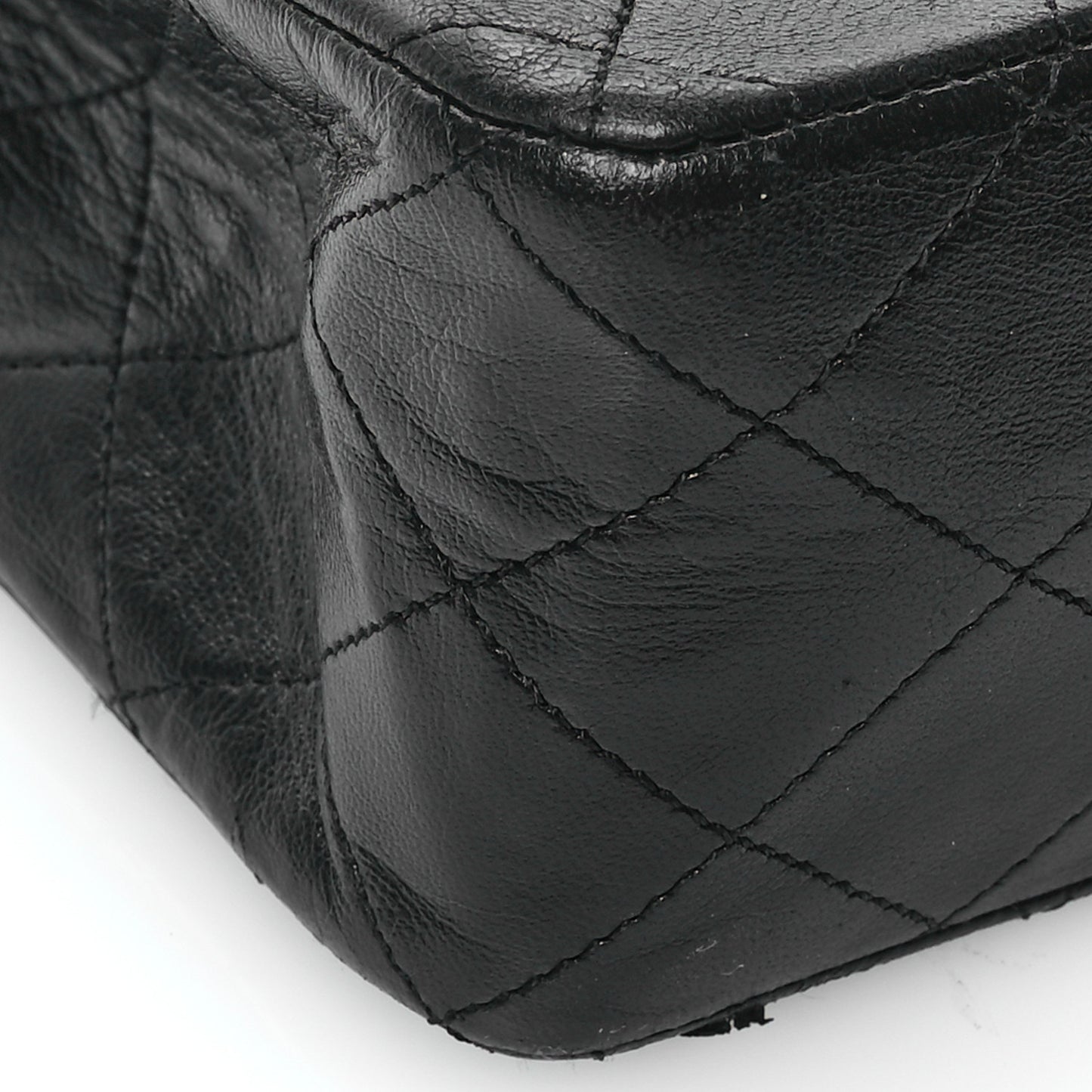 Lambskin Quilted Medium Double Flap Black