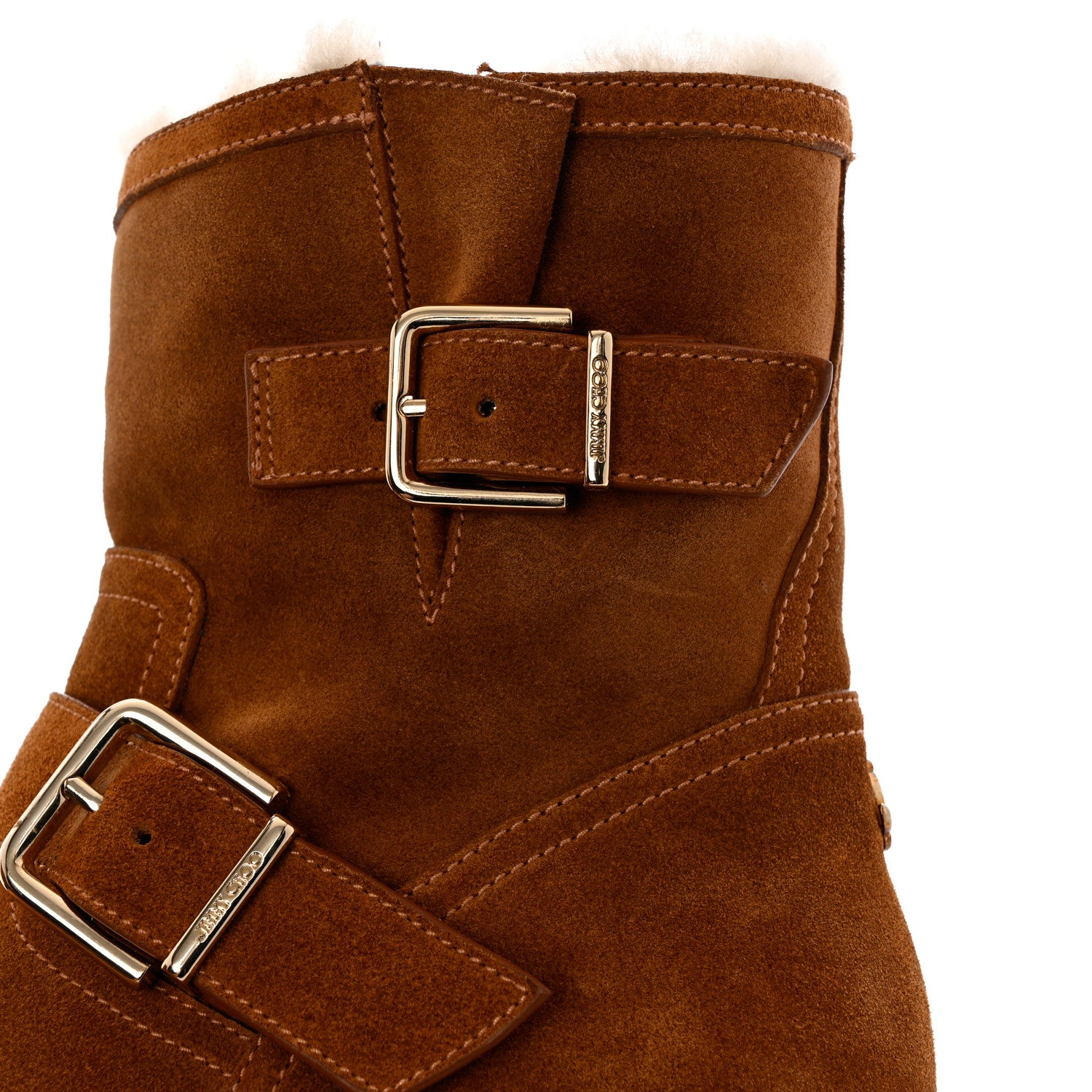 Jimmy Choo Suede Youth Biker Boots 37 Tan 10 of 12