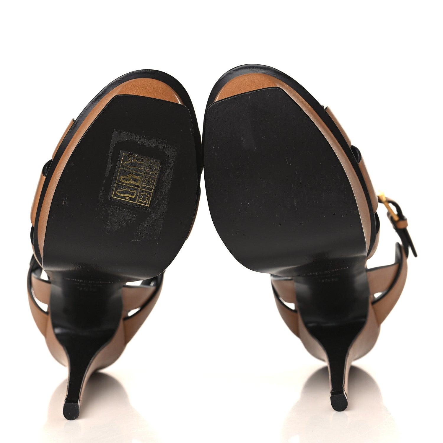 Saint Laurent Calfskin Tribute 105 Platform Sandals 35.5 Cognac 6 of 10