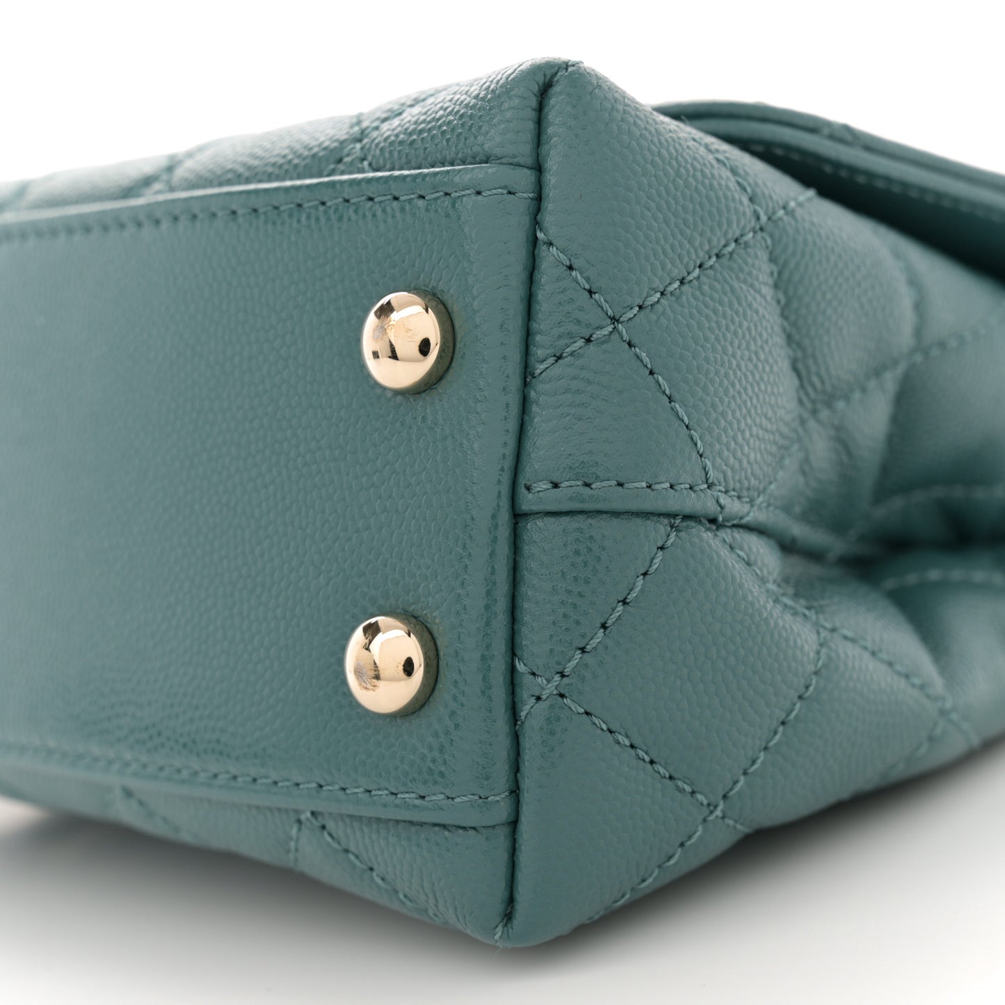 Caviar Quilted Extra Mini Coco Handle Flap Green
