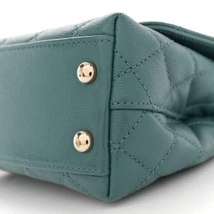 Chanel Caviar Quilted Extra Mini Coco Handle Flap Green 10 of 11