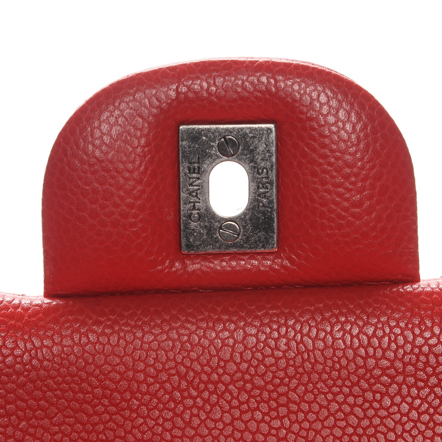 Caviar Quilted Jumbo Double Flap Red