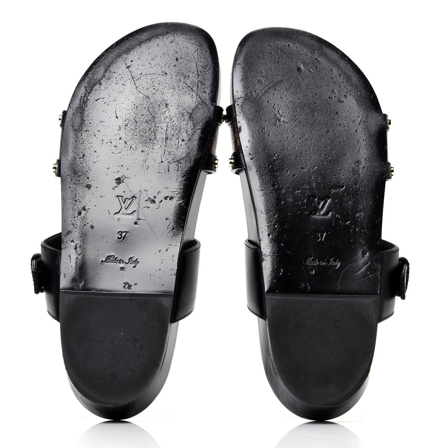 Louis Vuitton Bom Dia Flat Mule Sandals 37 Black 7 of 9