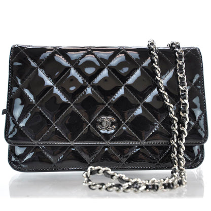 Chanel Patent Wallet On Chain WOC Black 1 of 11