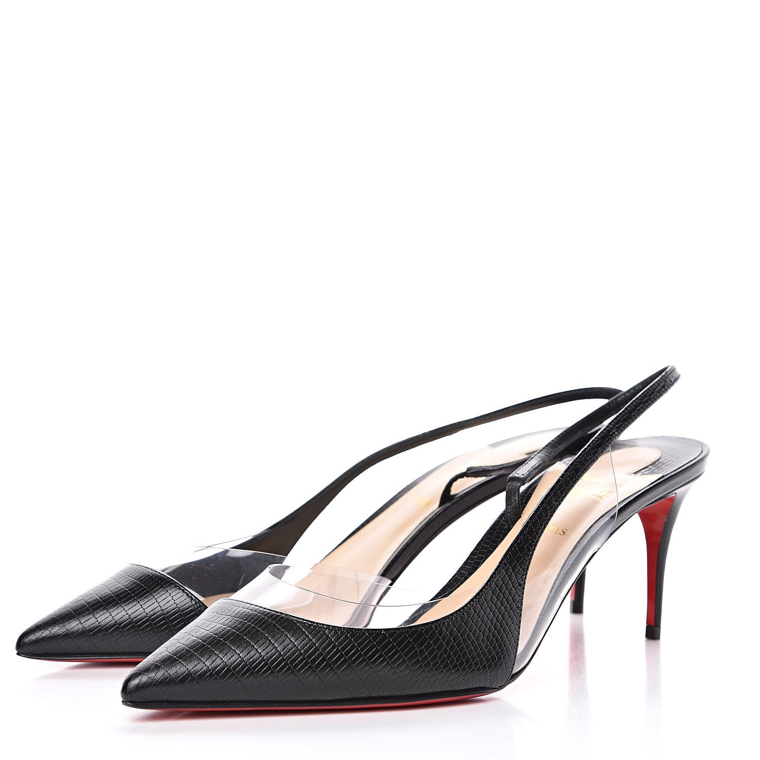 Christian Louboutin Calf Zarli PVC Optisexy 70 Pumps 39.5 Black 3 of 7