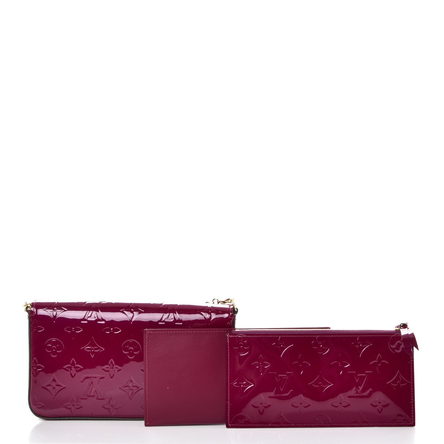 Louis Vuitton Vernis Felicie Chain Wallet Magenta 5 of 11