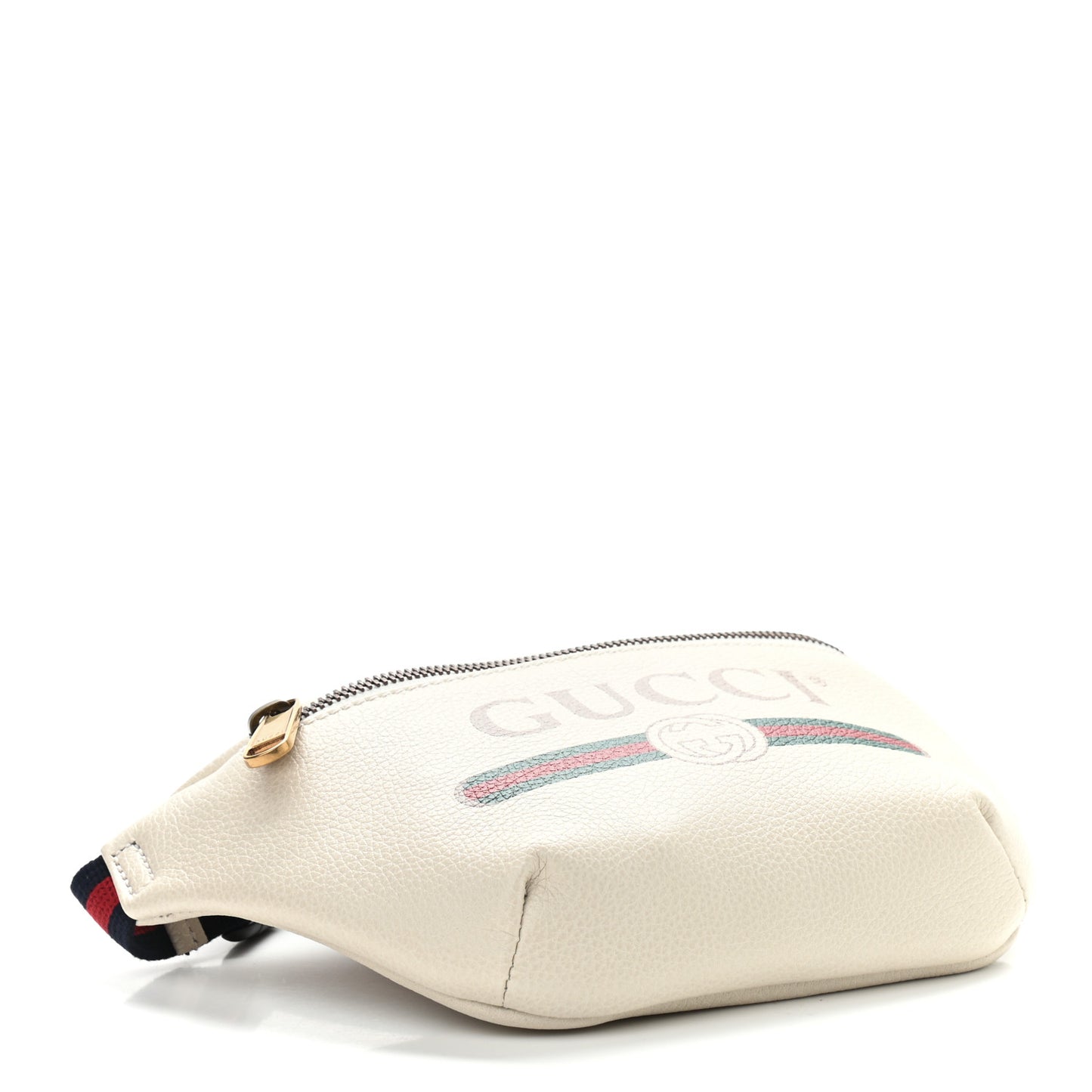 Grained Calfskin Small Logo Belt Bag White