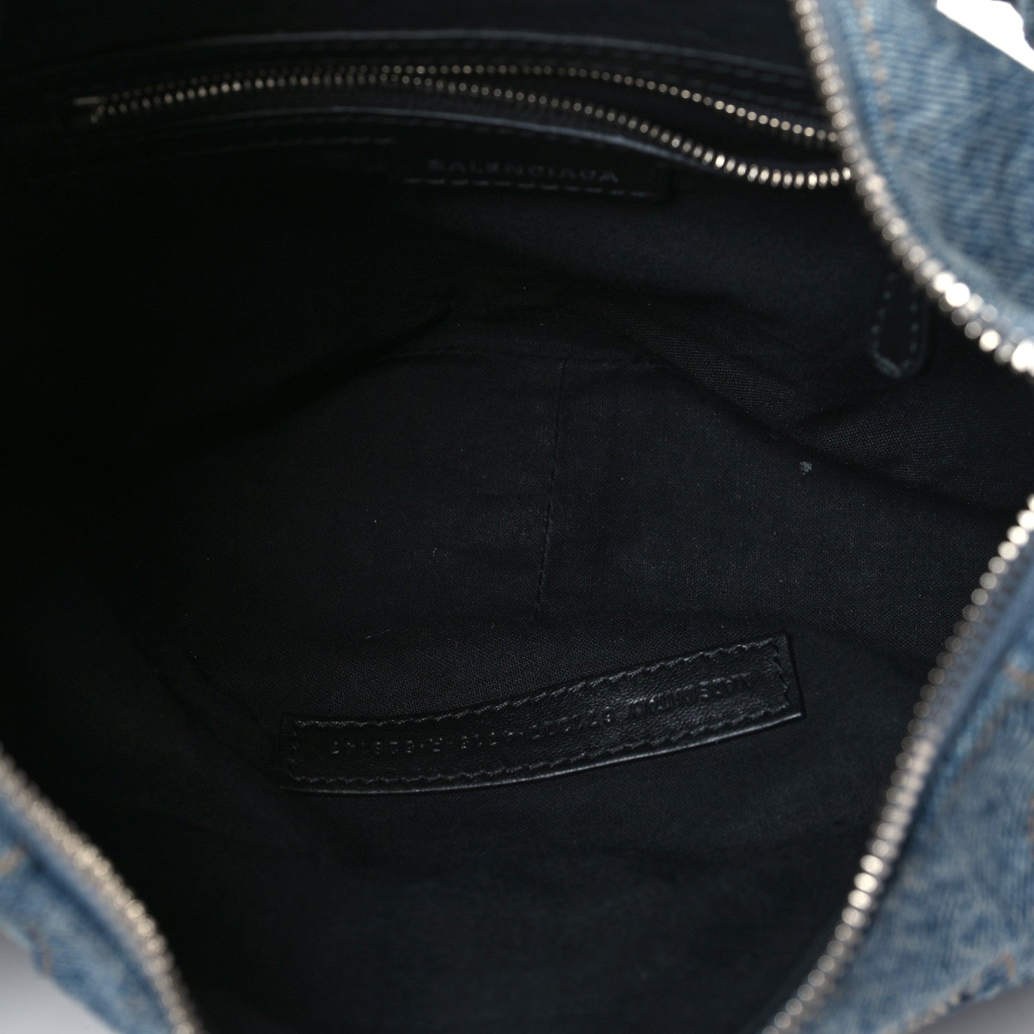 Balenciaga Washed Frayed Denim Crystal Small Le Cagole Shoulder Bag Blue 5 of 9