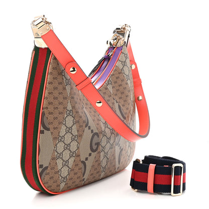 Gucci GG Supreme Monogram Mix Monogram Web Patchwork Large Attache Shoulder Bag Beige Multicolor 3 of 10