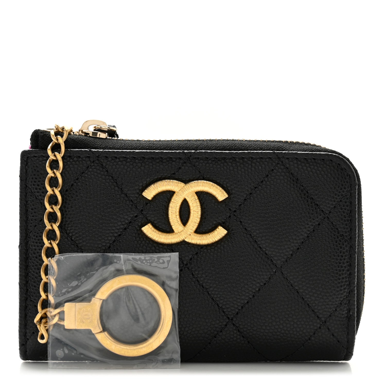Chanel Caviar Quilted Zipped Key Holder Case Black 1 of 8