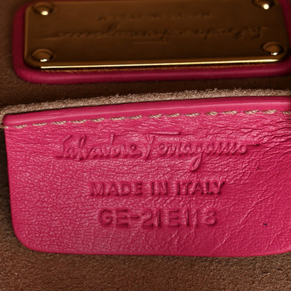 Salvatore Ferragamo Metal Plexiglass Dolly Box Clutch Deep Fuchsia 7 of 7