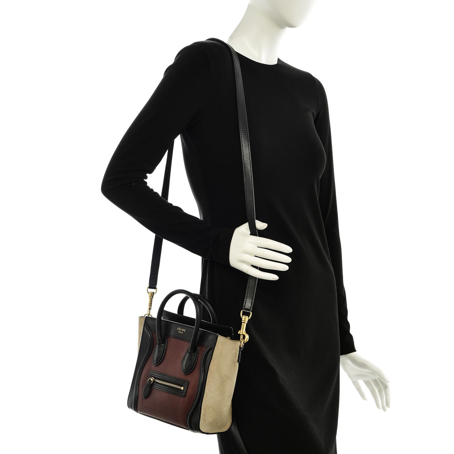 Smooth Calfskin Suede Nano Tri-Color Luggage