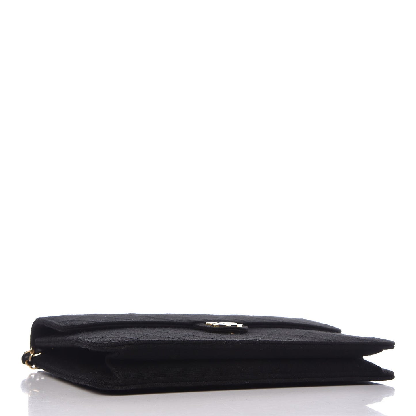 Jersey Quilted Medium Single Flap Black