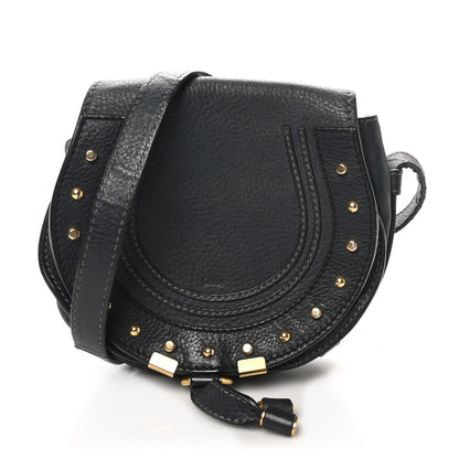 Chloe Calfskin Studded Small Marcie Saddle Bag Dark Grey 1 of 9