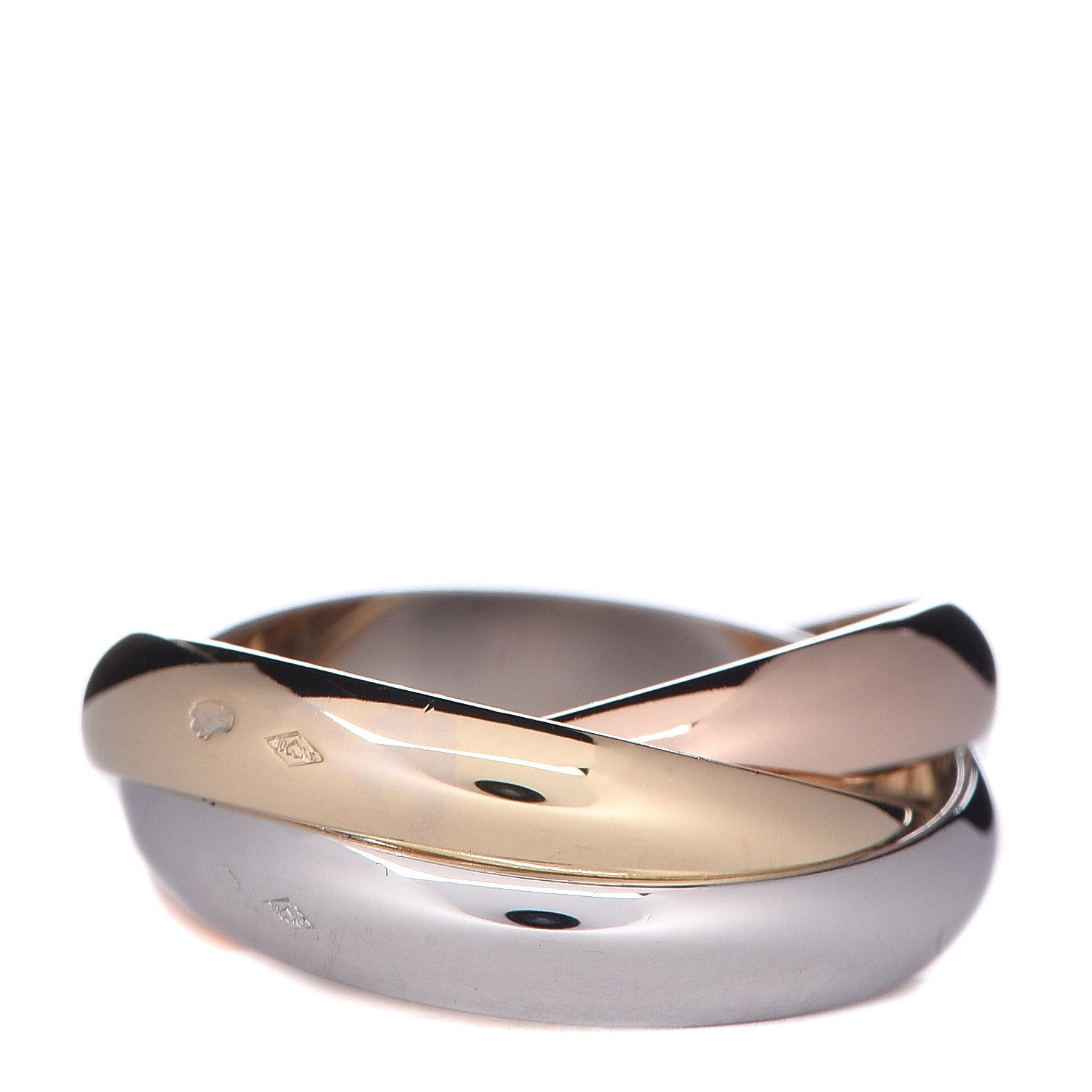 Cartier 18K Pink Yellow White Gold Classic Les Must De Trinity Ring 52 6 3 of 5