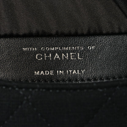 Chanel Jersey Fabric Quilted Foldable Tote With Chain Black Multicolor 9 of 14