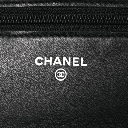 Chanel Lambskin Quilted Wallet On Chain WOC Black 9 of 16