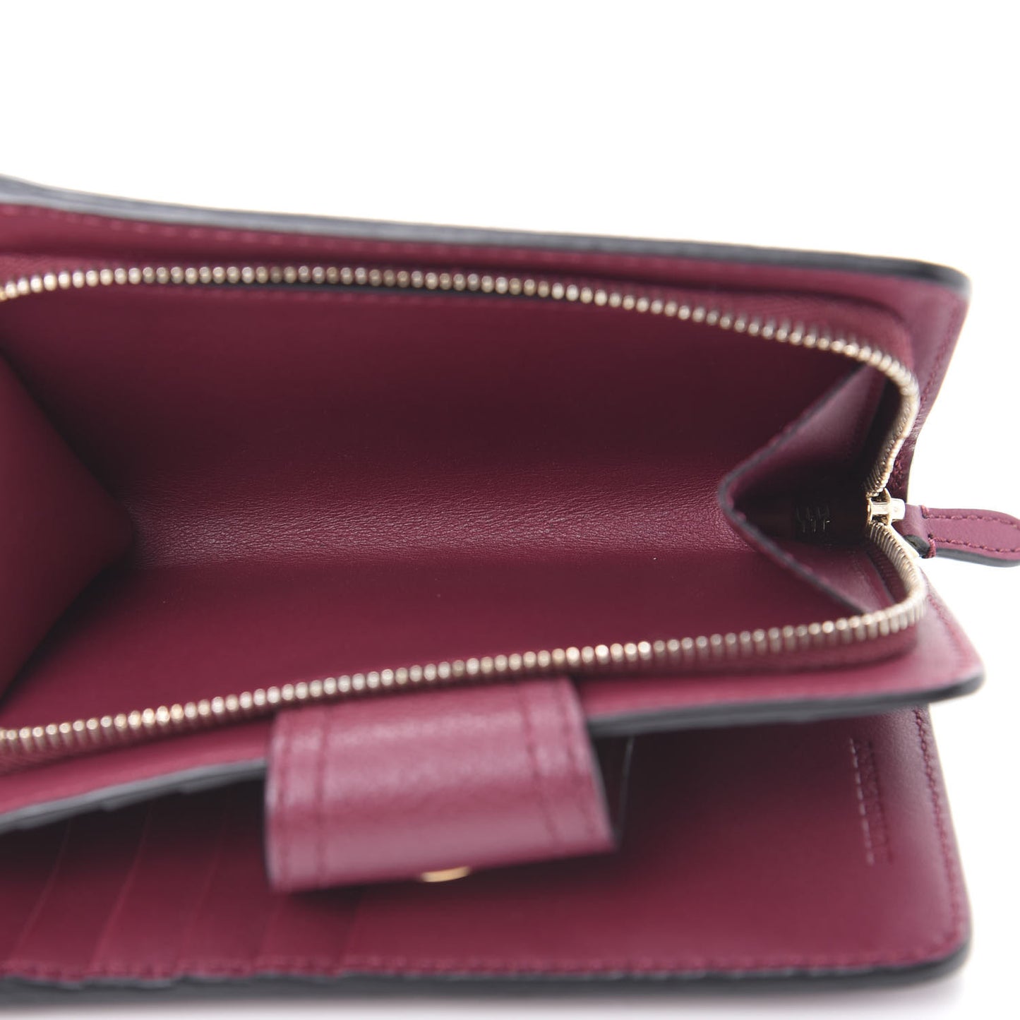 Grainy Calfskin Folding Wallet Burgundy