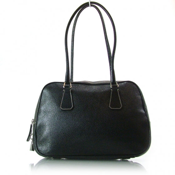 Prada Leather Bowler Tote Black 1 of 12
