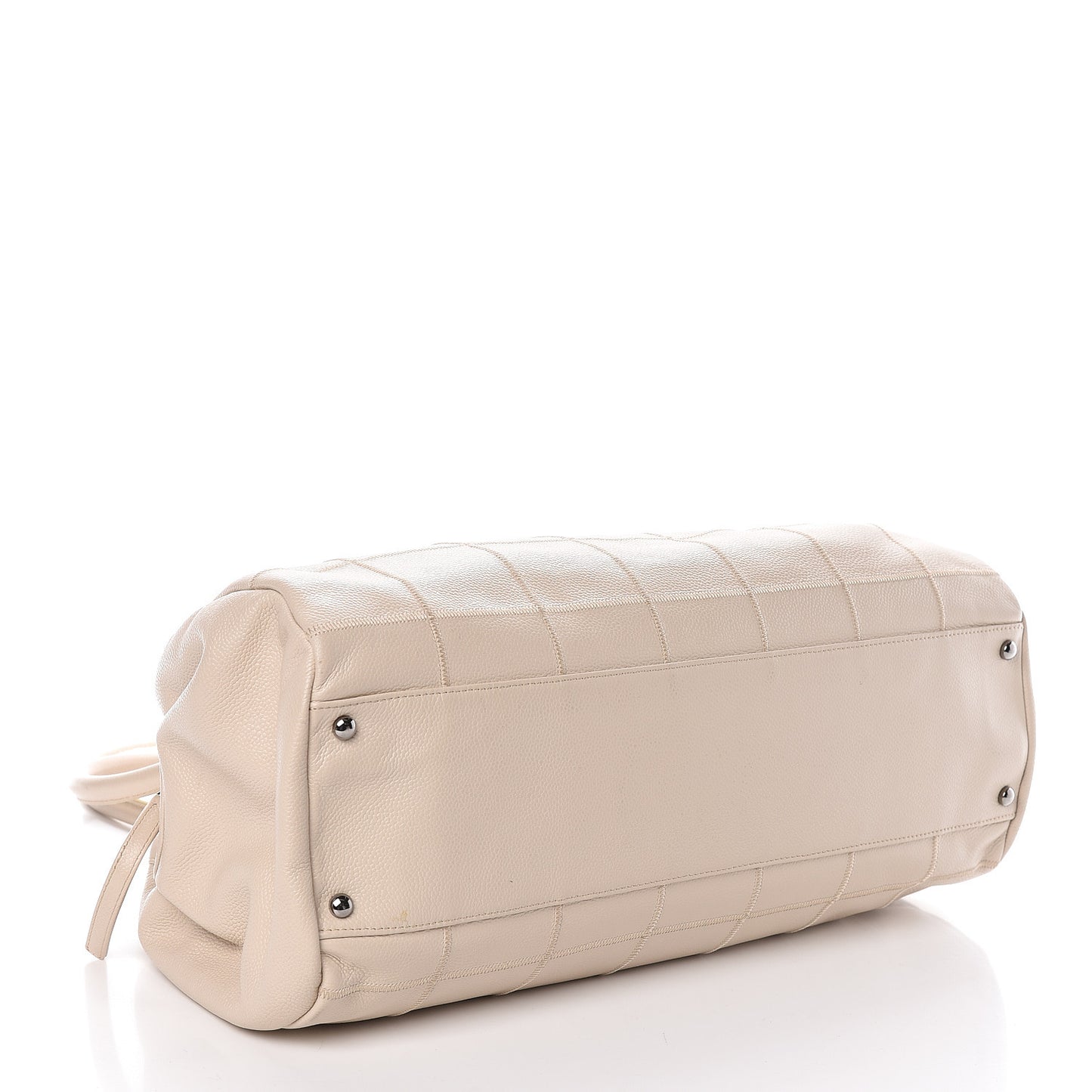 Caviar Square Stitched Large Tote Beige
