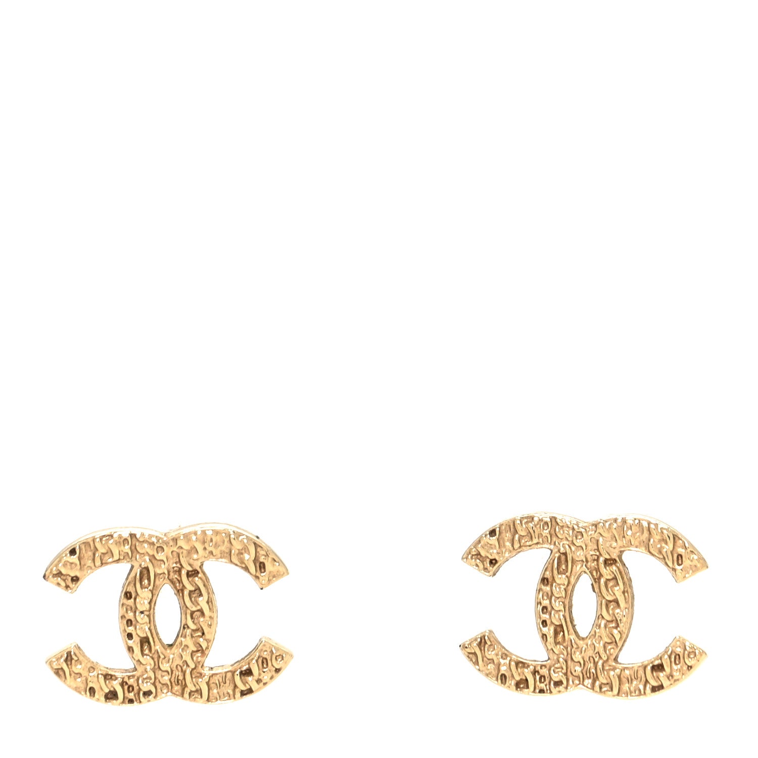 Chanel Twisted CC Earrings Light Gold 1 of 4