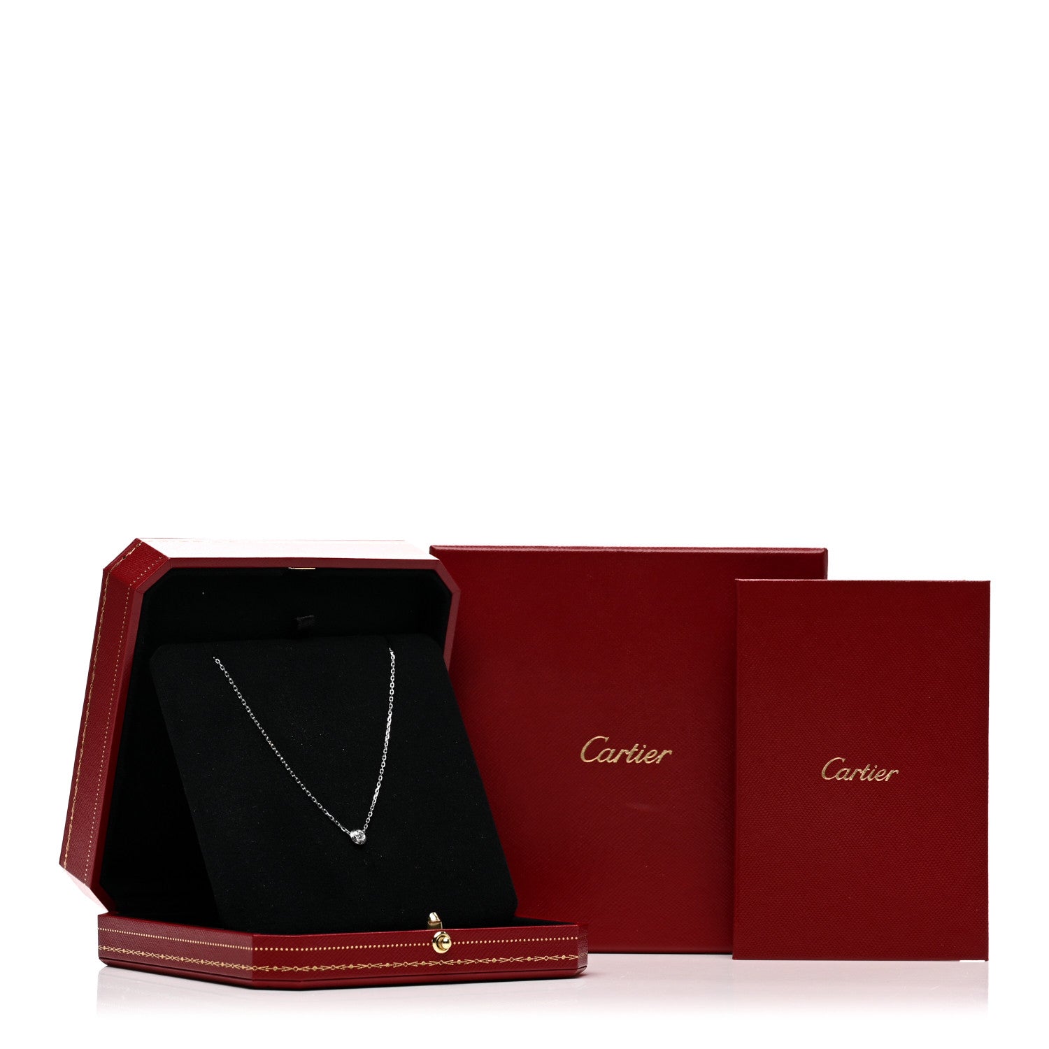 Cartier 18K White Gold Diamond LM D'Amour Pendant Necklace 5 of 5