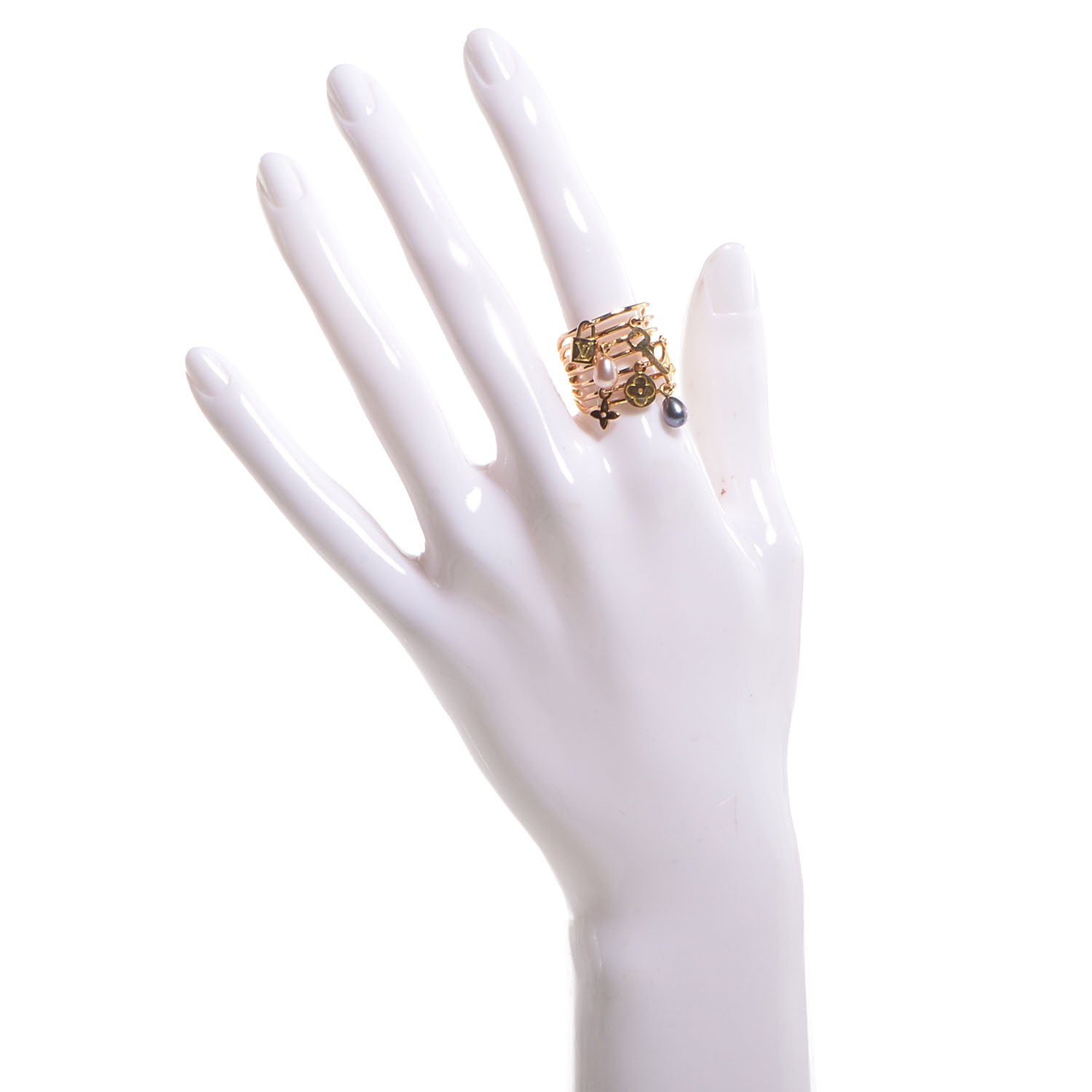 Louis Vuitton 18K Yellow Gold Pearl Monogram Ring 54 US 6.75 2 of 4