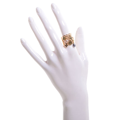 Louis Vuitton 18K Yellow Gold Pearl Monogram Ring 54 US 6.75 2 of 4