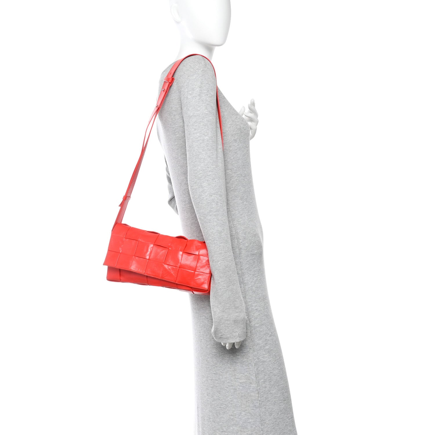 Bottega Veneta Paper Calfskin Intrecciato Stretch Cassette Bright Red 2 of 10