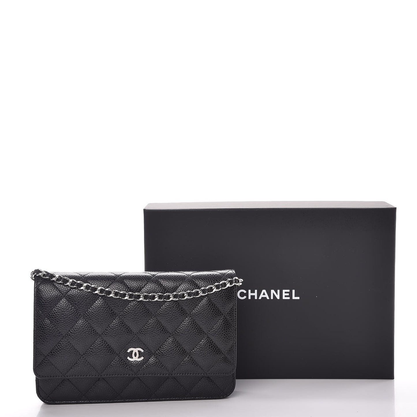 Caviar Quilted Wallet On Chain WOC Black