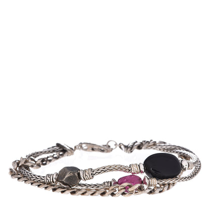 John Hardy X Adwoa Aboah Sterling Silver Tourmaline Pyrite Onyx Three Row Bracelet 1 of 4