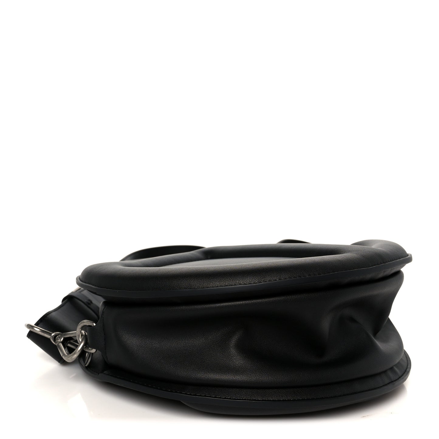 Vegan Leather Round Circle Bag Black