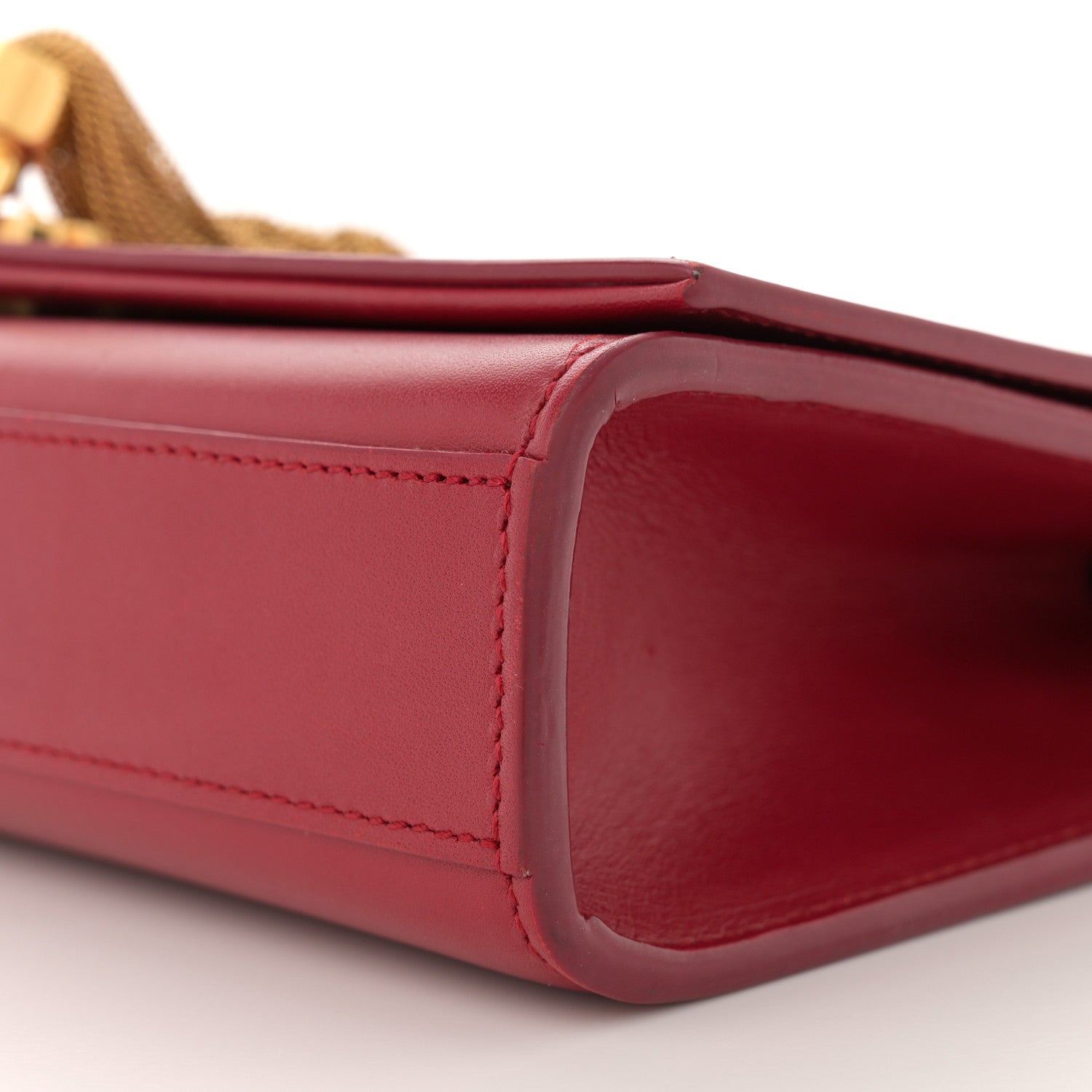 Saint Laurent Smooth Calfskin Medium Classic Monogram Kate Tassel Satchel Lipstick Red 10 of 15