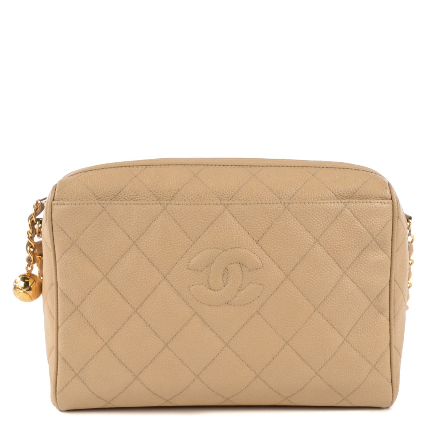 Chanel Caviar Quilted Shoulder Bag Beige 1 of 8