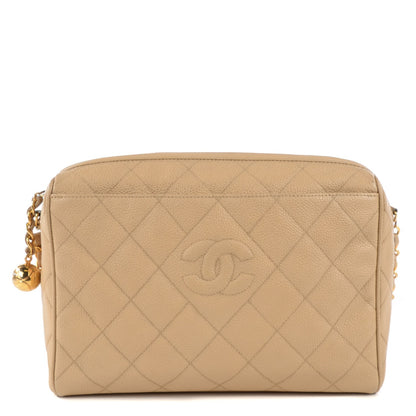Chanel Caviar Quilted Shoulder Bag Beige 1 of 8