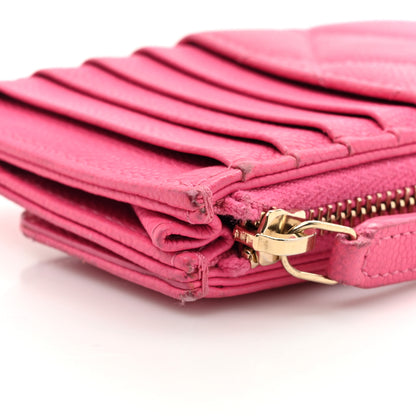 Chanel Caviar Quilted Flap Zip Card Holder Dark Pink 13 of 14